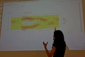 Scholarship receipient Roya Fereidani presenting Lattice Boltzmann method with the help of an interactive Mathematica