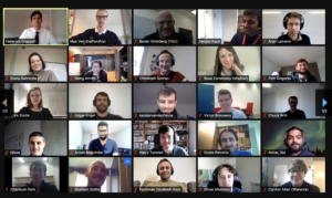 A screenshot from Zoom showing some of the workshop participants (1/3)